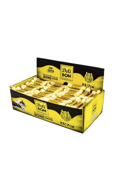 Peyless Delibon Deri Köpek Çiğneti Pres Kemik 7cm
