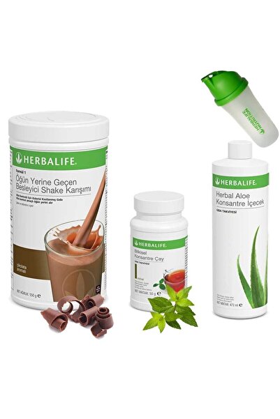 Herbalife Shake Çikolata+ Çay Klasik 50 Gr +aloe Konsantre Içecek Ve Shaker