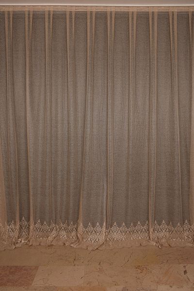 AKÇA TEKSTİL Wide Skirt Model Mink Color Single Wing Ready-made Pleated Background Curtain 300*260
