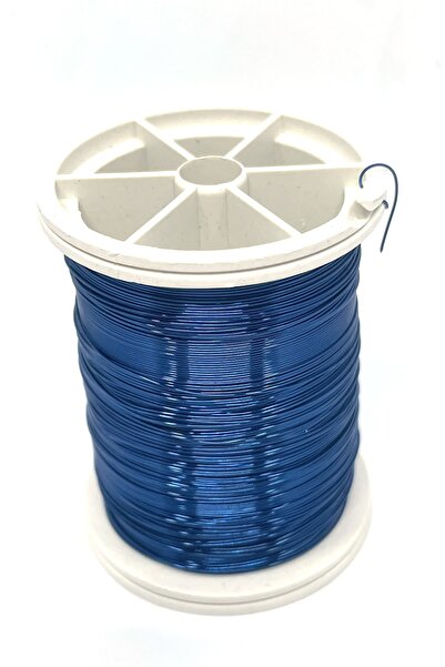 Tahtakaledeyim سلك نحاس، سلك ورد، لون أزرق داكن، 0,30 مم، 48 متر