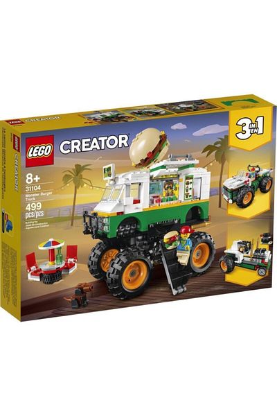 LEGO Unisex Kids Green Creator 3 in 1 Monster Hamburger Truck 31104