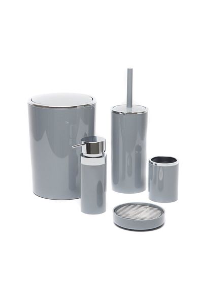 Prima Nova Primanova Lenox 5-Piece Bathroom Accessory Set - Gray