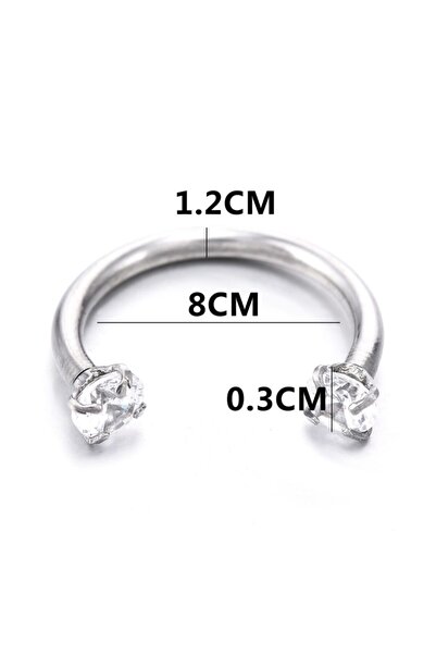 Vilma Aksesuar Cerrahi Çelik Taşlı Piercinghelix - Kıkırdak - Septum (8mm) Rosegold Renk