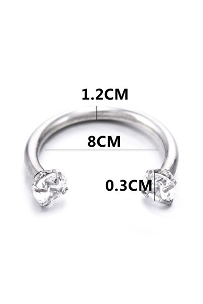 Vilma Aksesuar Cerrahi Çelik Taşlı Piercinghelix - Kıkırdak - Septum (8mm) Gold Renk