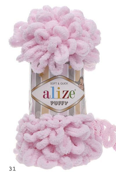 Alize ALİZE PUFFY 100 GR ΜΟΝΟ 31 ΡΟΖ ΜΩΡΟΥ