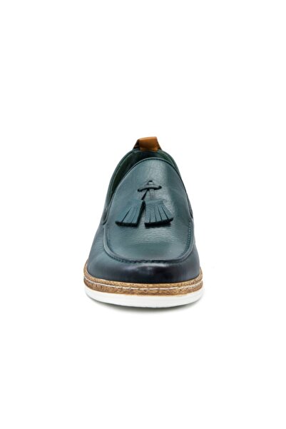 Libero حذاء كاجوال رجالي من الجلد الطبيعي باللون الأخضر