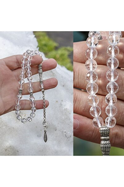 TESBİHCİBABA Crystal Cut Drop Quartz Rosary Tb9174
