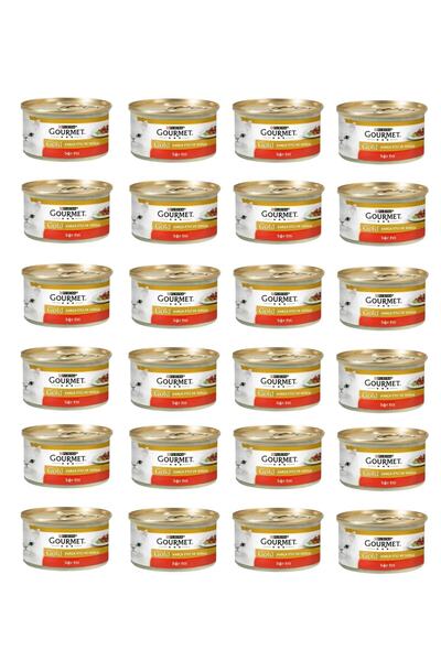 Gourmet Parça Etli Sığır Etli Kedi Konservesi 85 Gr. X 24 Adet