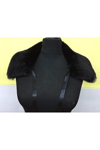 kurkyaka Siyah Imitasyon Kürk Yaka