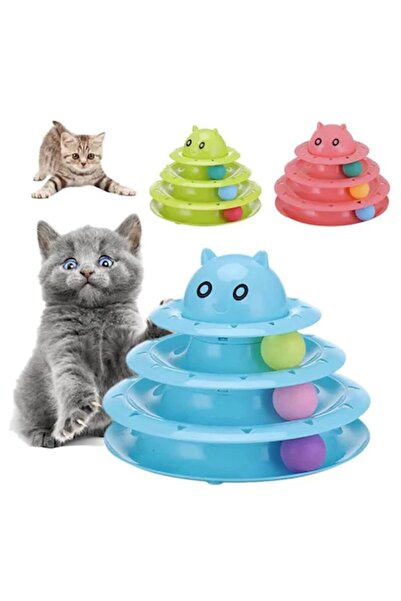 Genel Markalar Nunbell 3 Katlı, Kedi Başlıklı, Toplu Kedi Oyuncağı