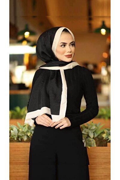 ALLURİNG Kadın Siyah Desenli Monogram Şal