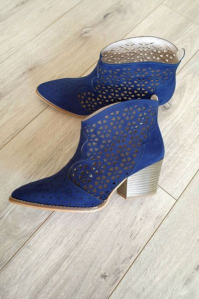 Topukla Footwear Γυναικείες καλοκαιρινές μπότες Navy Blue 019 1009