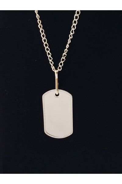 Silyon Askeri Giyim Men's Silver Steel Imprint Necklace
