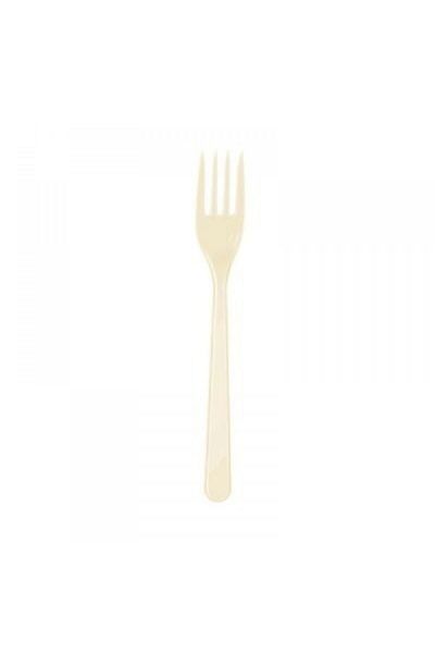 Roll-Up 25pcs Disposable Plastic Fork Cream