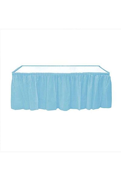 Roll-Up Light Blue Plastic Table Skirt 75 X 4,26 cm