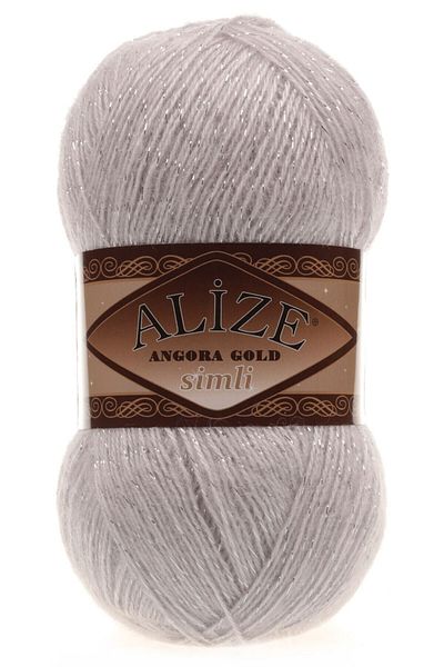 Alize Winter White Angora Gold Glitter Knitting Lanyard 168