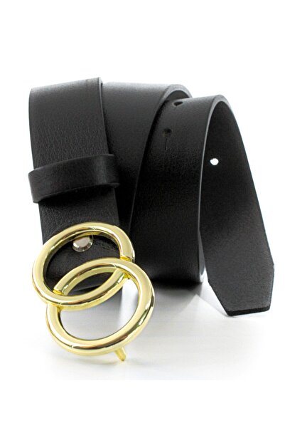 Livize Curea de damă cu cataramă inel dublu din piele 4cm