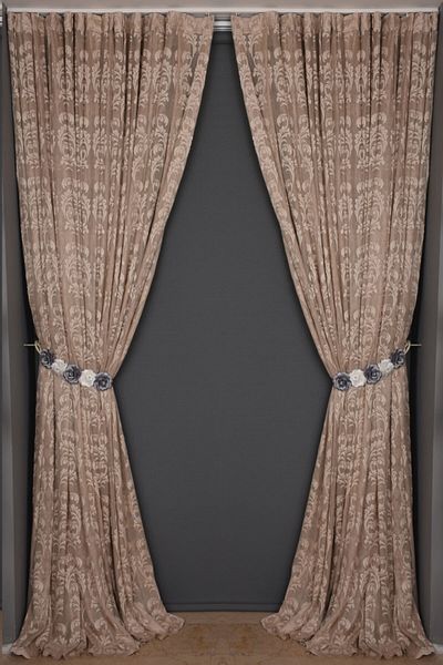 AKÇA TEKSTİL Ivy Mink Color Single Wing Sewn Pleated Background Curtain 300*260 Cm