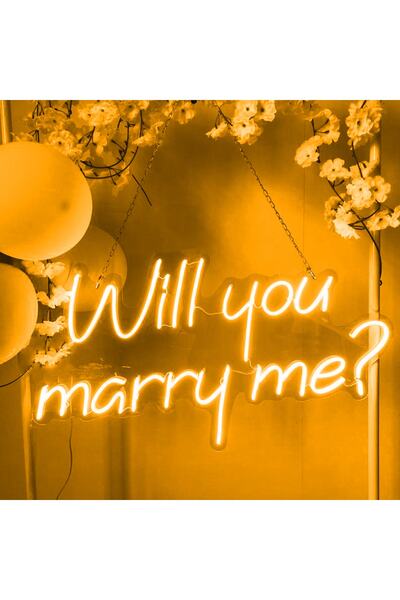 Neptün Neon Design Will You Marry Me? Neon Led Tablo