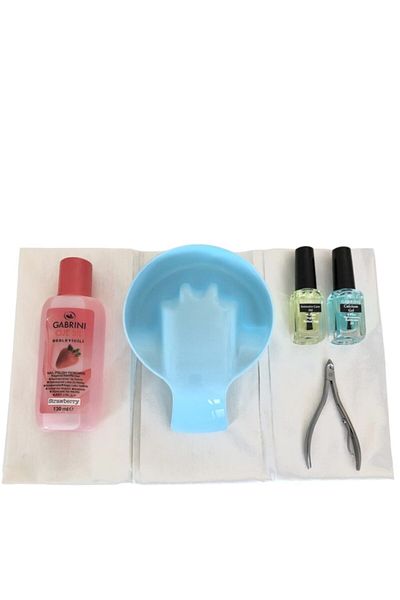 Gabrini Manicure Set Nail Polish Remover 130ml + Manicure Bowl + Meat Pliers + Care Nail + Manicure Towel 3pcs