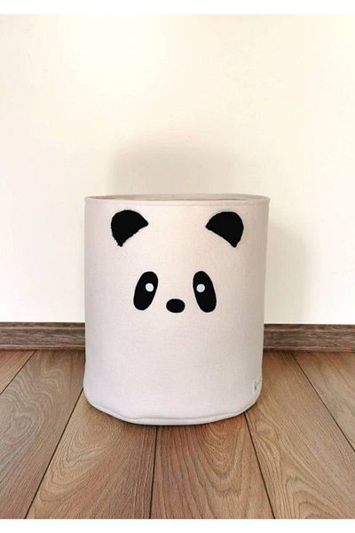 Deniz Kızı Tasarım Baby Kids Room Montisori Toy Dirty Basket with Panda Design