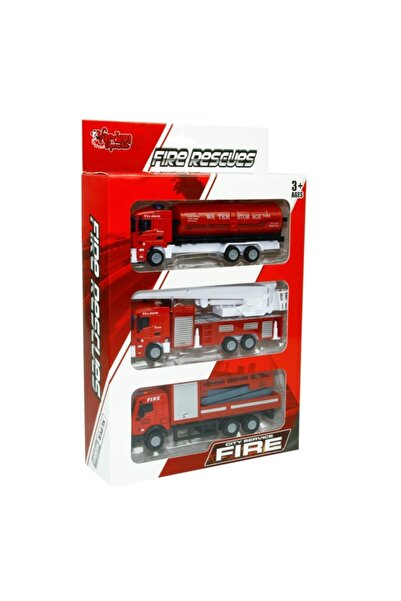 VARDEM OYUNCAK لعبة 1:64 مجموعة مركبات البناء وشاحنة الإطفاء