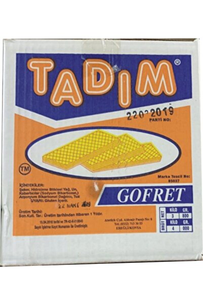 Tadım Vanilyalı Gofret 4 kg