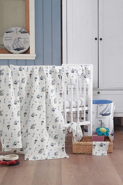Evim Home Muslin Baby Set (90*80) (120*120) (30*30'4 Pieces), Blue, Ruyan