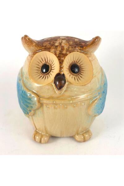 ArtemisSeramik Bej Baykuş Kumbara