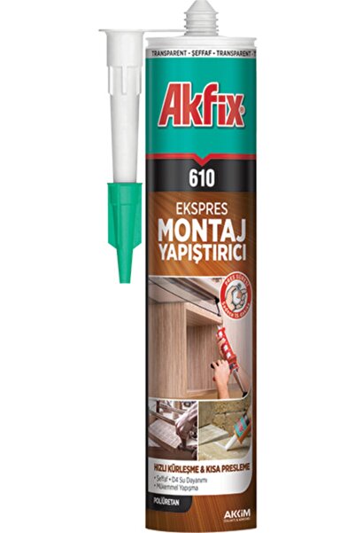 Marka Akfix 610 Ekspres Montaj Yapıştırıcı Şeffaf 310 Ml