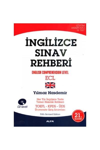 Alfa Yayınları Yılmaz Hasdemir Ingilizce Sınav Rehberi Eğitim Kitabı Türkçe C...