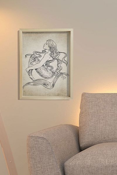 Dekor Loft Πίνακας τοίχου με φυσικό πεύκο Αντίκα Γοργόνα