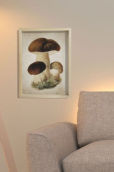 Dekor Loft Ζωγραφική τοίχου με φυσικό πεύκο Αντίκα Μανιτάρι Δάσους