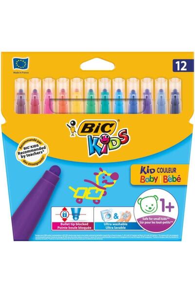 Bic Kids Kid Couleur Baby Felted Crayons Box of 12