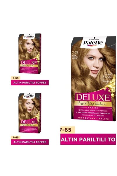 Palette Deluxe Saç Boyası 7-65 Altın Parıltılı Toffee 3 Adet