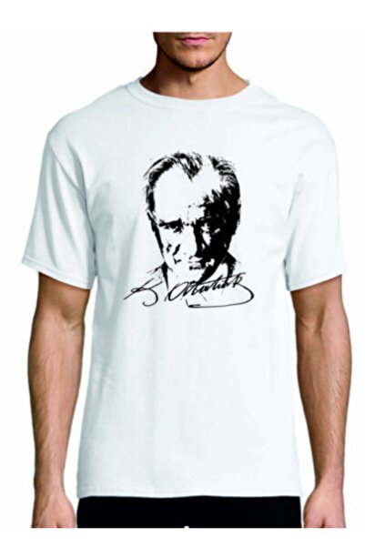 Bardhe Unisex Λευκό μπλουζάκι με στάμπα Ataturk