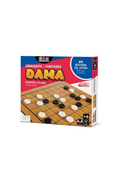 Genel Markalar Ahşap Dama Strateji Oyunu 1 Kutu 3 Oyun (Dama, Çapraz Dama, Çin Daması)