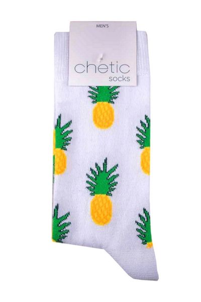 chetic White Pineapple Patterned Socks