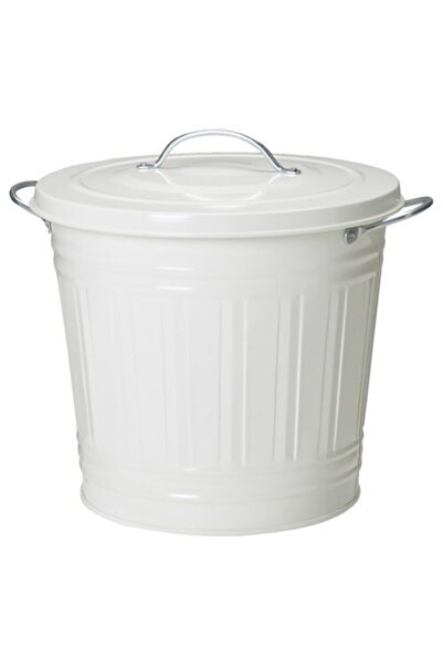 Hopdiye Beyaz Knodd Çöp Kutusu 16 Litre, Çelik,