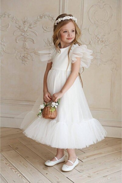 Da&Mira Φόρεμα για κορίτσι σε λευκό σχέδιο