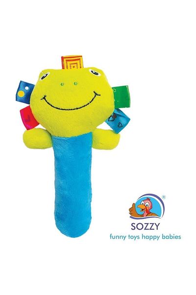 Sozzy Toys Velvet Textured Squeaky Toy Frog Blue