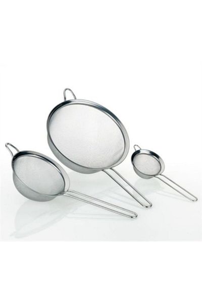 5DM 3 Pieces Stainless Steel Strainer Set - Milk Strainer 10-12-14 Cm