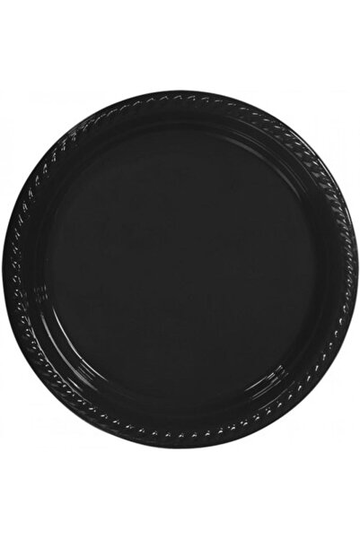 Genel Markalar Siyah Plastik Tabak 22 cm 25 Adet