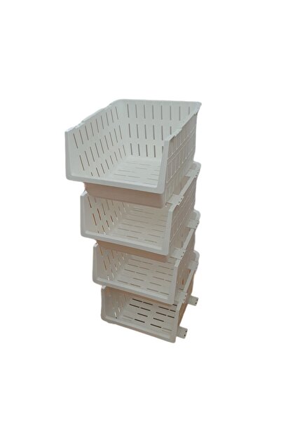 KASTAMONU PLASTİK Violet House Dört Katlı Beyaz Bambu Sebzelik