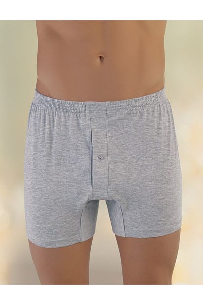 Şahinler Γκρι χτενισμένο βαμβακερό κουμπί Boxer Me010