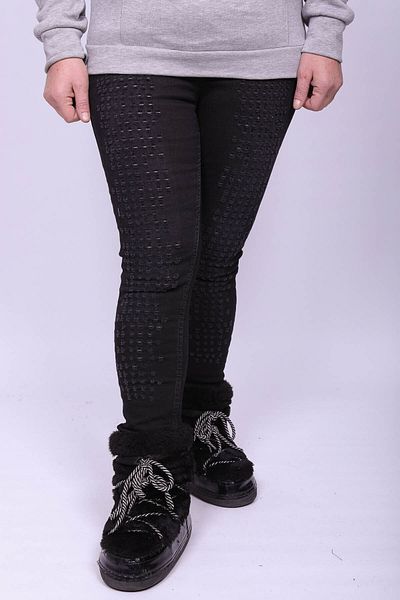 Hitit Butik Straw Patterned Dark Gray Black Trousers