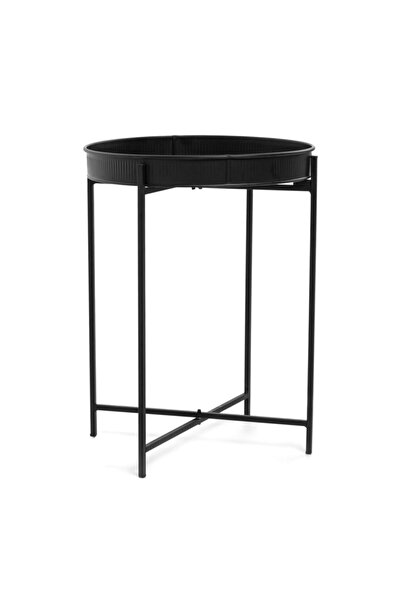 The Mia Siyah Yuvarlak Tepsi Sehpa