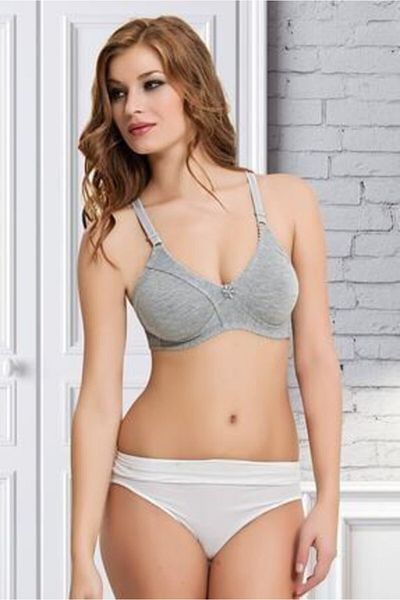 NBB Women's Gray Combed Cotton Bra 351