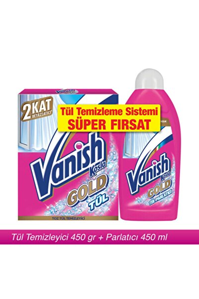 Vanish Kosla Tül Temizleyici 2'li Paket Toz 450 g + Parlatıcı 500 ml
