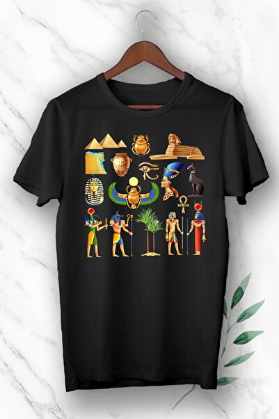 perseusshopping Mythology Ancient Egypt εμπριμέ μαύρο μπλουζάκι Unisex